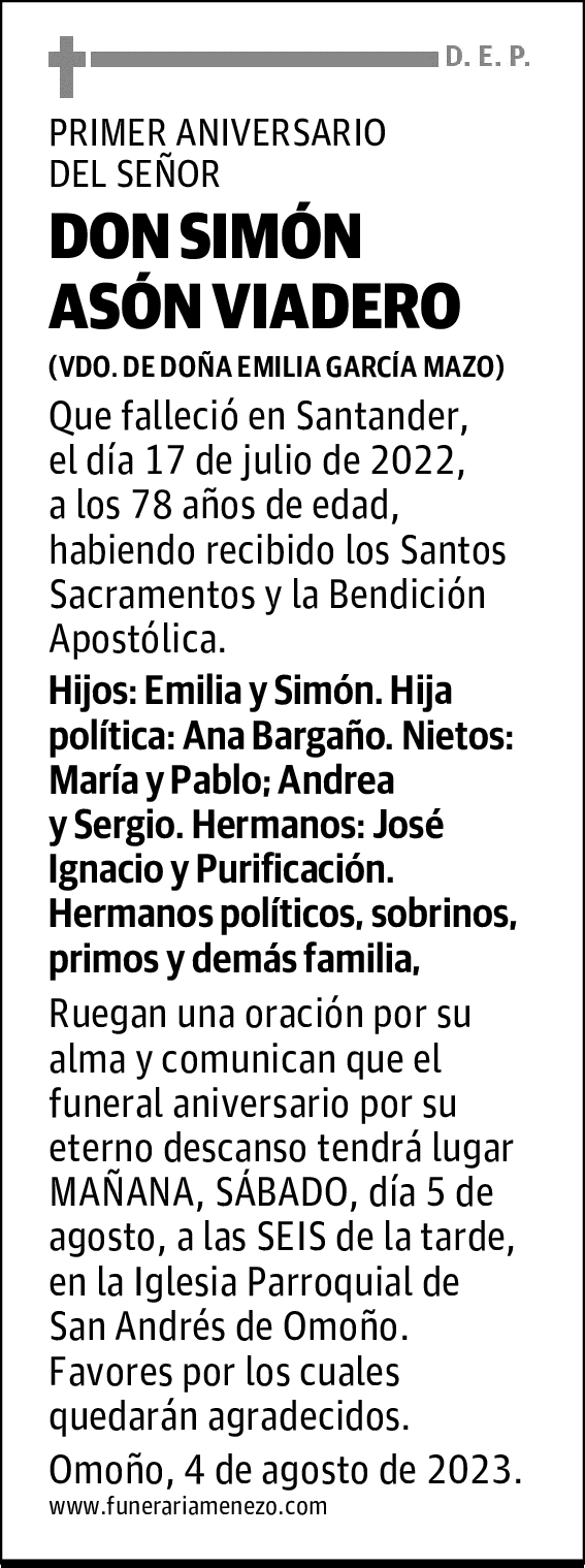 DON SIMÓN ASÓN VIADERO