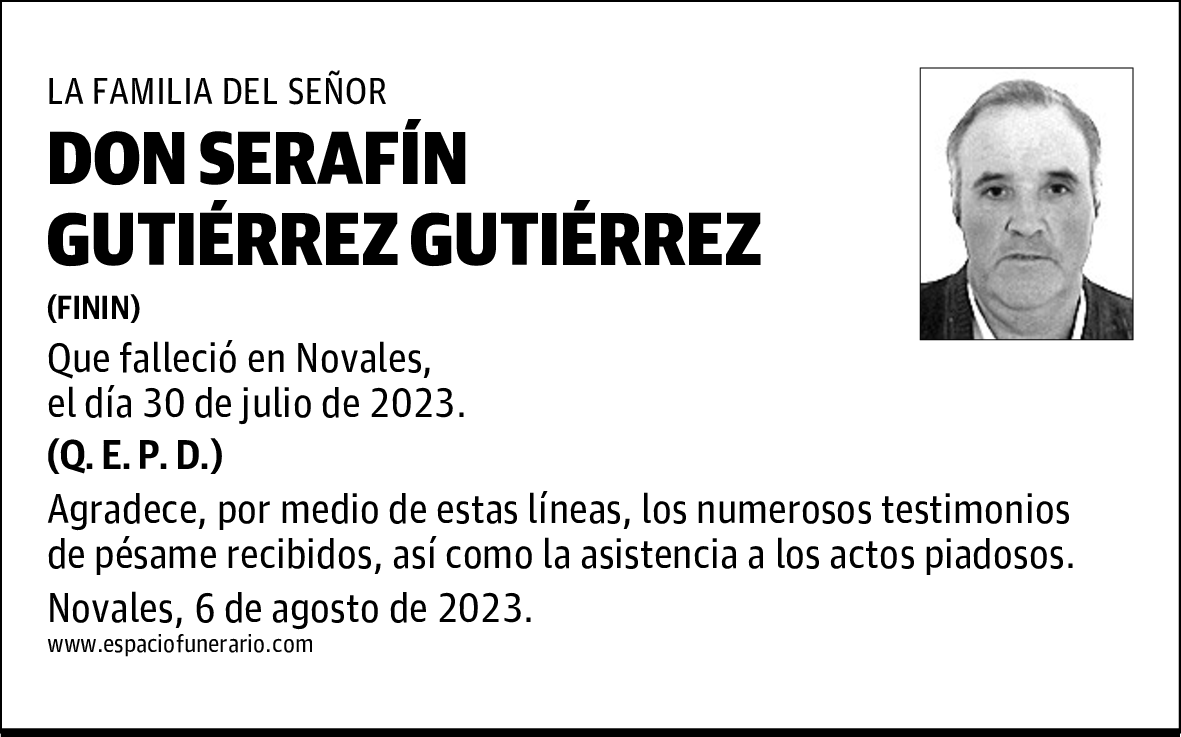 DON SERAFÍN GUTIÉRREZ GUTIÉRREZ
