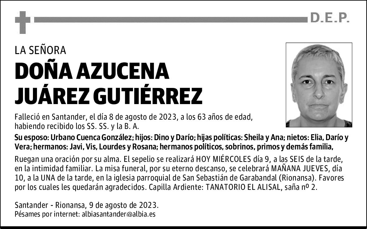 DOÑA AZUCENA JUÁREZ GUTIÉRREZ