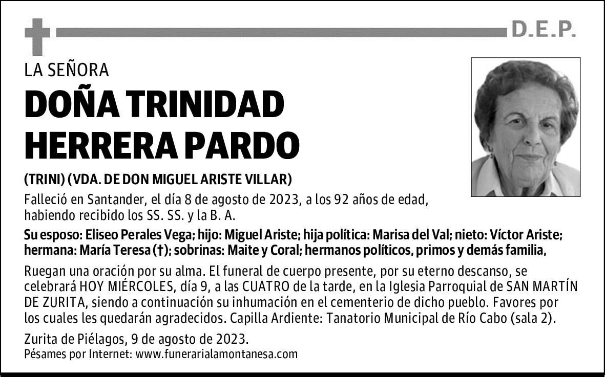 DOÑA TRINIDAD HERRERA PARDO