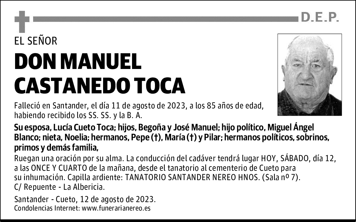 DON MANUEL CASTANEDO TOCA