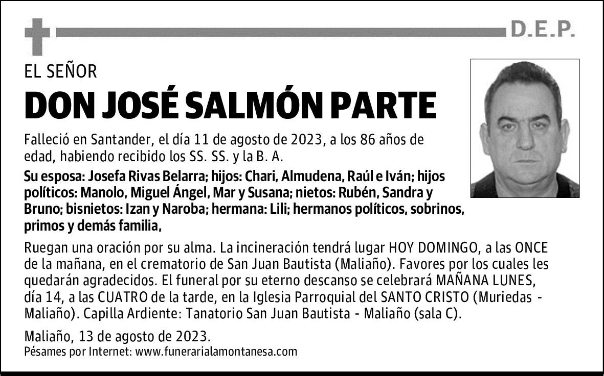 DON JOSÉ SALMÓN PARTE