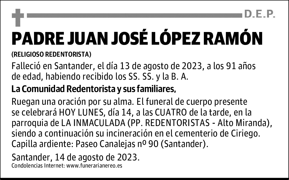PADRE JUAN JOSÉ LÓPEZ RAMÓN