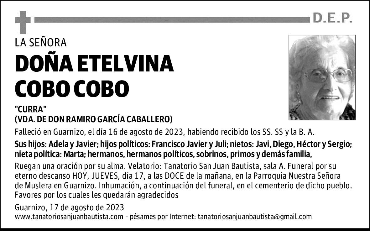 DOÑA ETELVINA COBO COBO