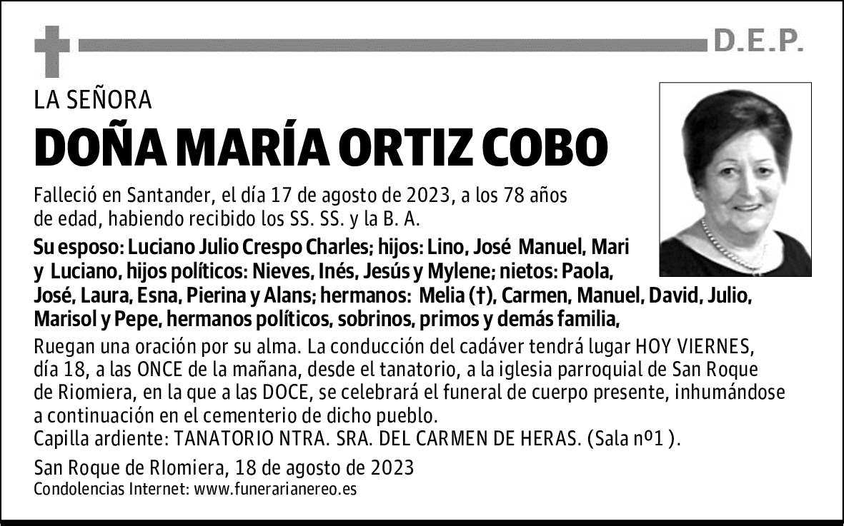 DOÑA MARÍA ORTIZ COBO