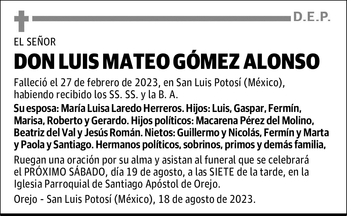DON LUIS MATEO GÓMEZ ALONSO