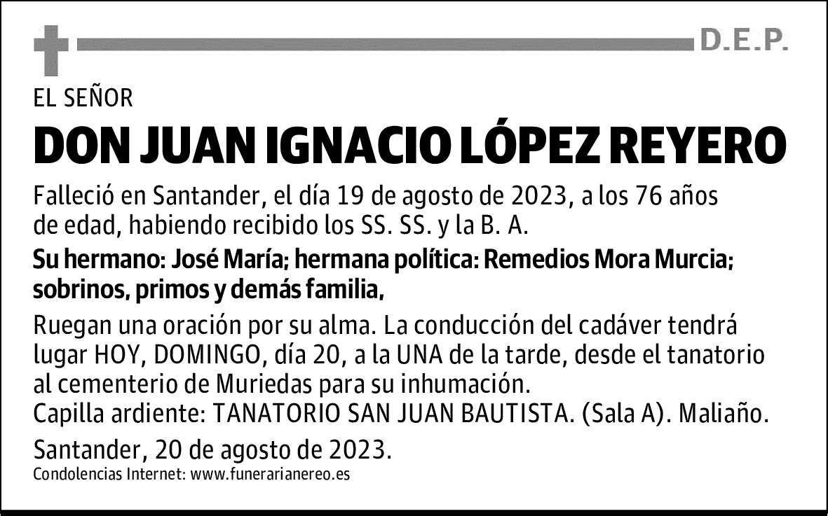DON JUAN IGNACIO LÓPEZ REYERO