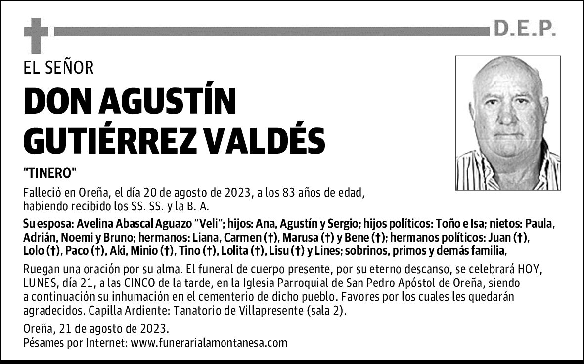 DON AGUSTÍN GUTIÉRREZ VALDÉS