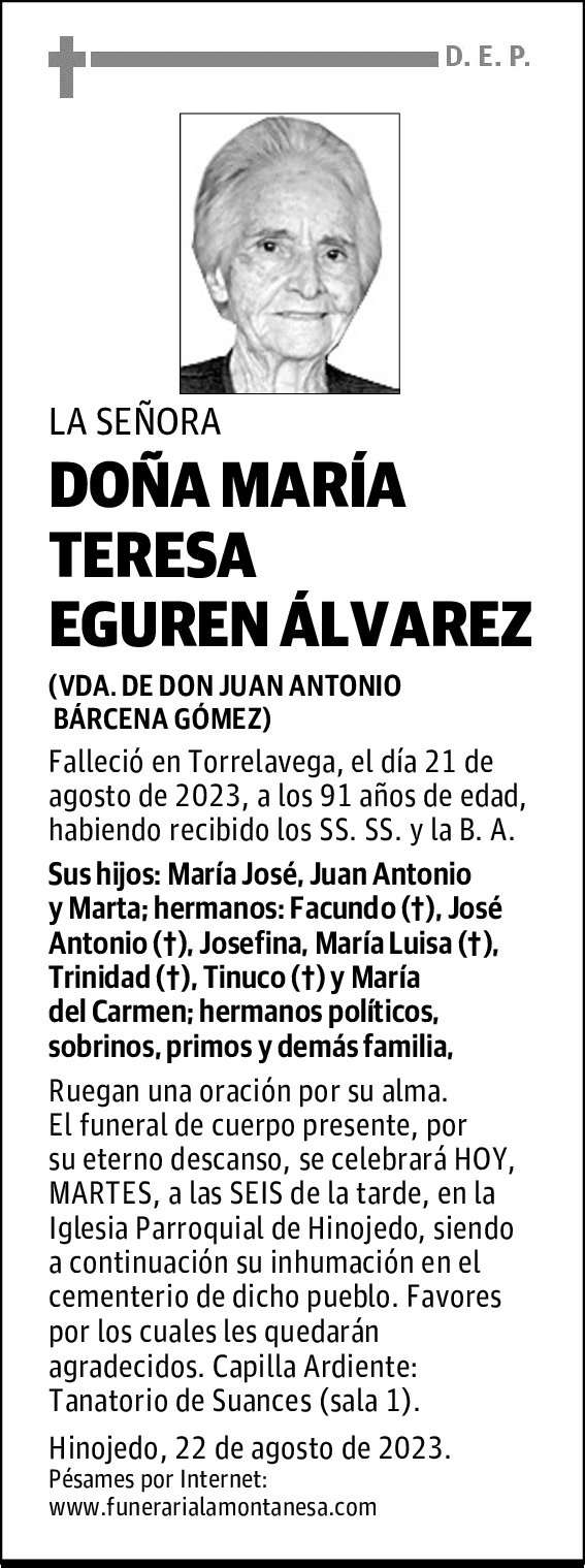 DOÑA MARÍA TERESA EGUREN ÁLVAREZ