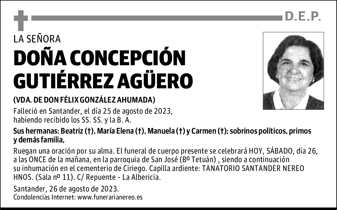 DOÑA CONCEPCIÓN GUTIÉRREZ AGÜERO