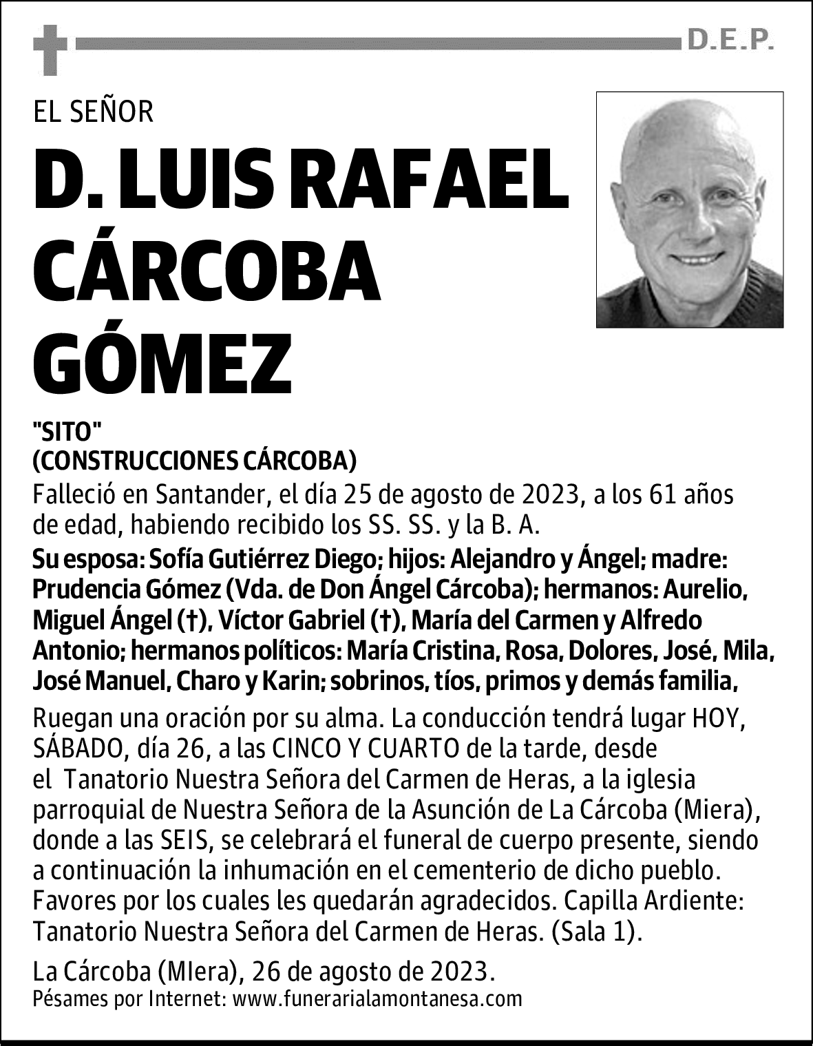 DON LUIS RAFAEL CÁRCOBA GÓMEZ