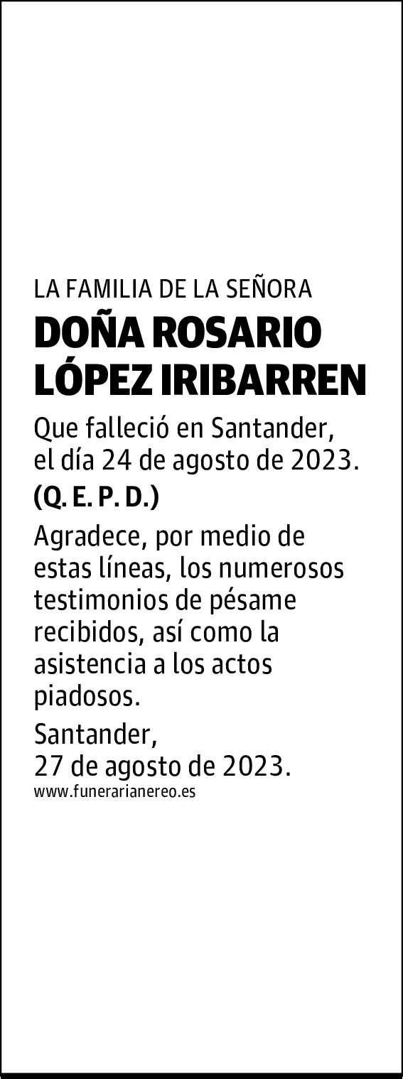 DOÑA ROSARIO LÓPEZ IRIBARREN