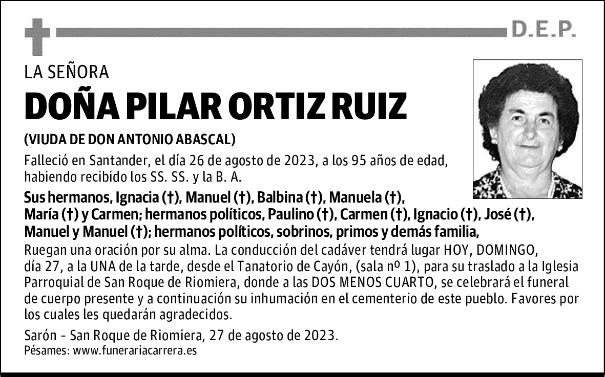 DOÑA PILAR ORTIZ RUIZ