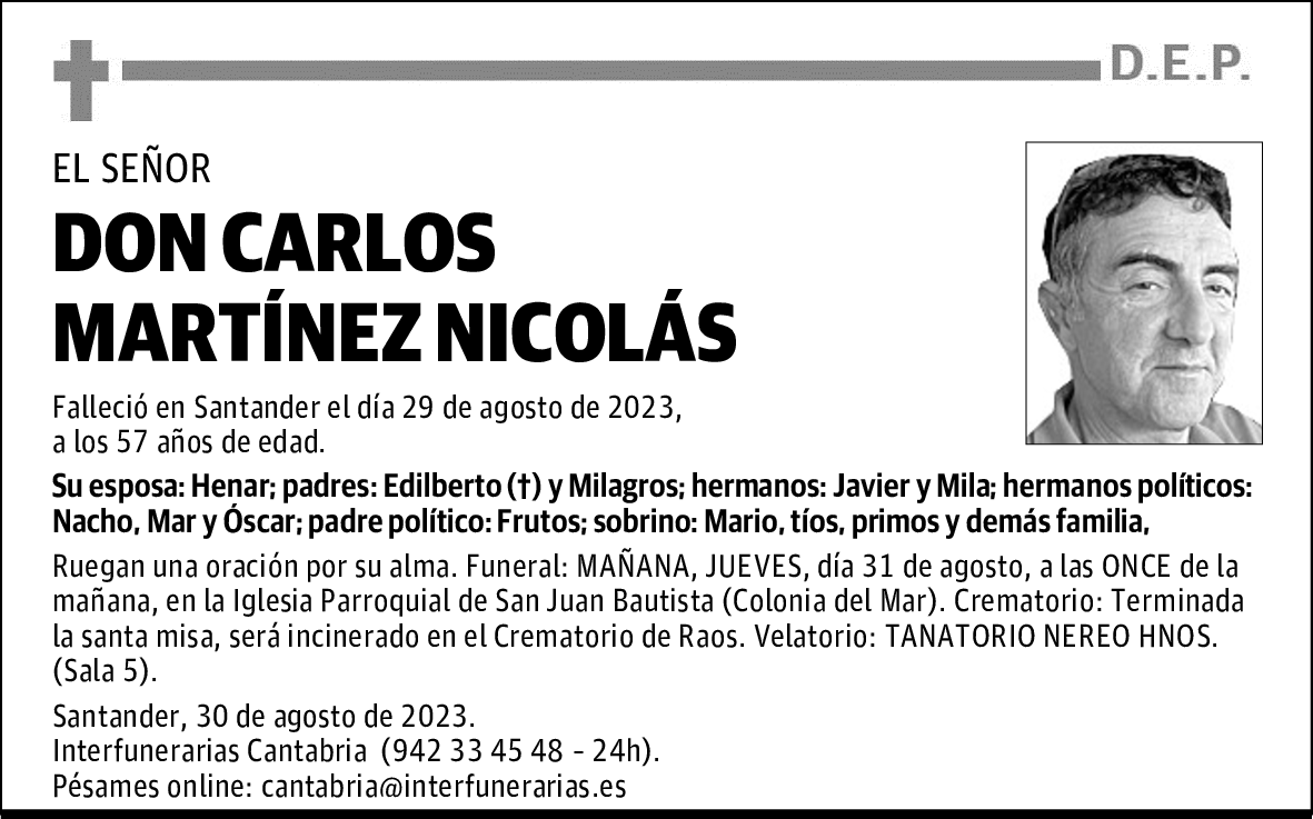 DON CARLOS MARTÍNEZ NICOLÁS