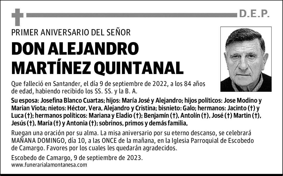 DON ALEJANDRO MARTÍNEZ QUINTANAL