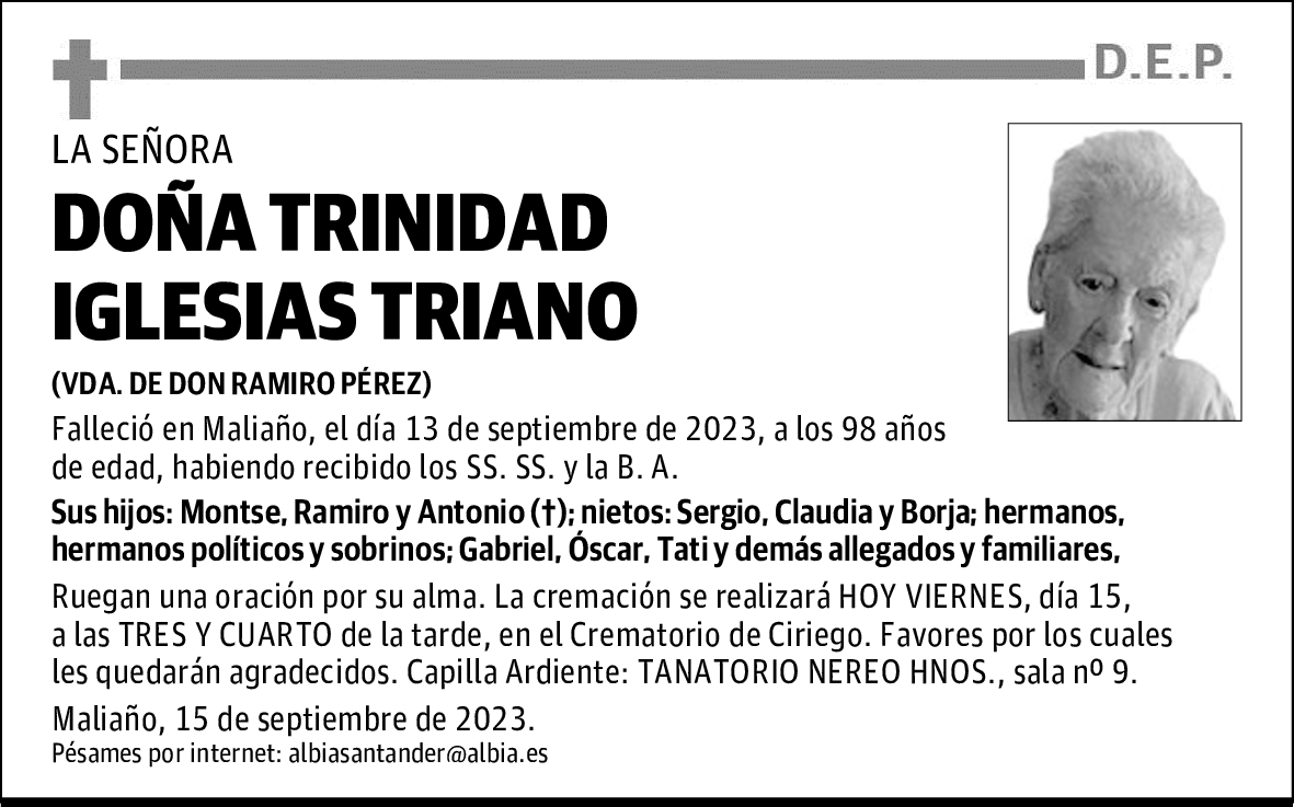 DOÑA TRINIDAD IGLESIAS TRIANO