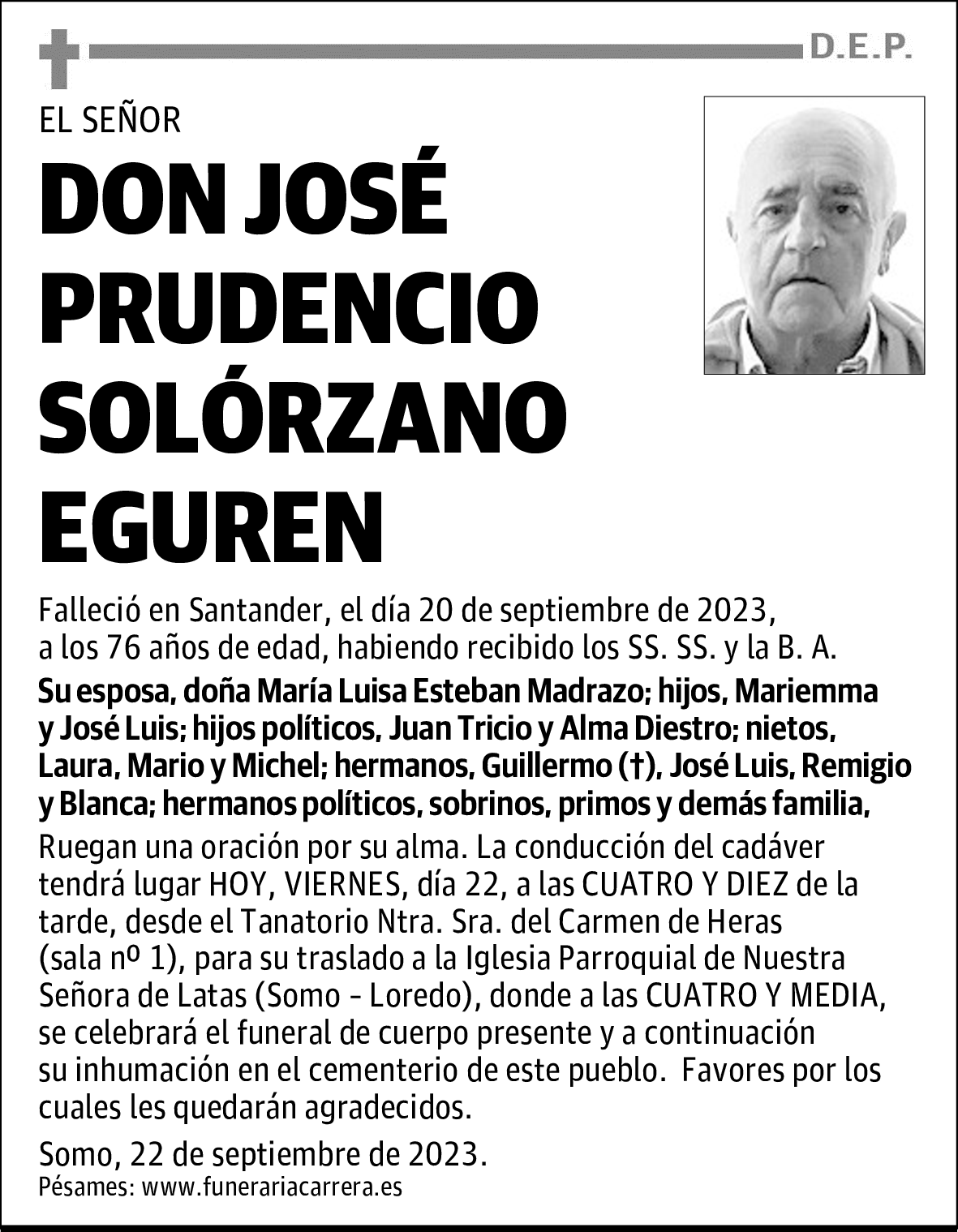 DON JOSÉ PRUDENCIO SOLÓRZANO EGUREN