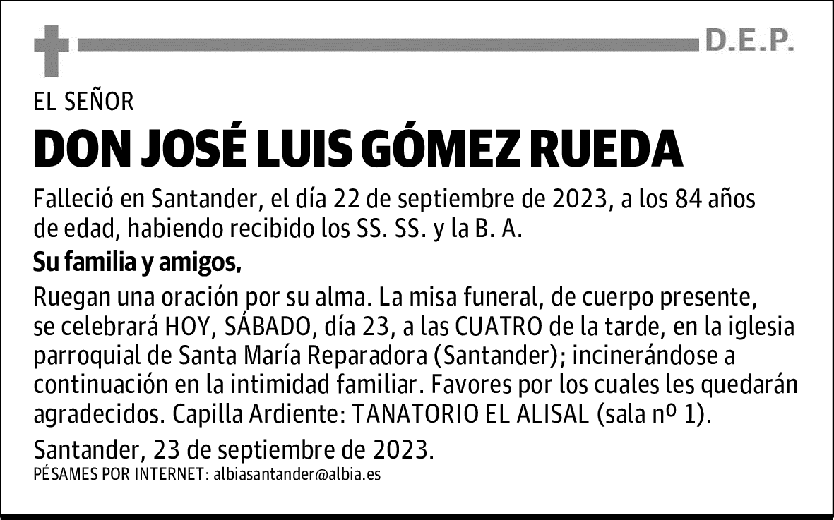 DON JOSÉ LUIS GÓMEZ RUEDA