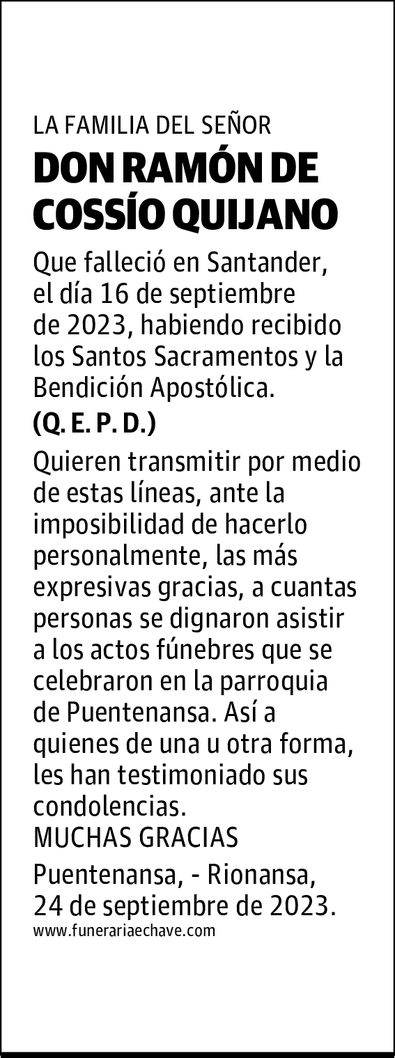 DON RAMÓN DE COSSÍO QUIJANO