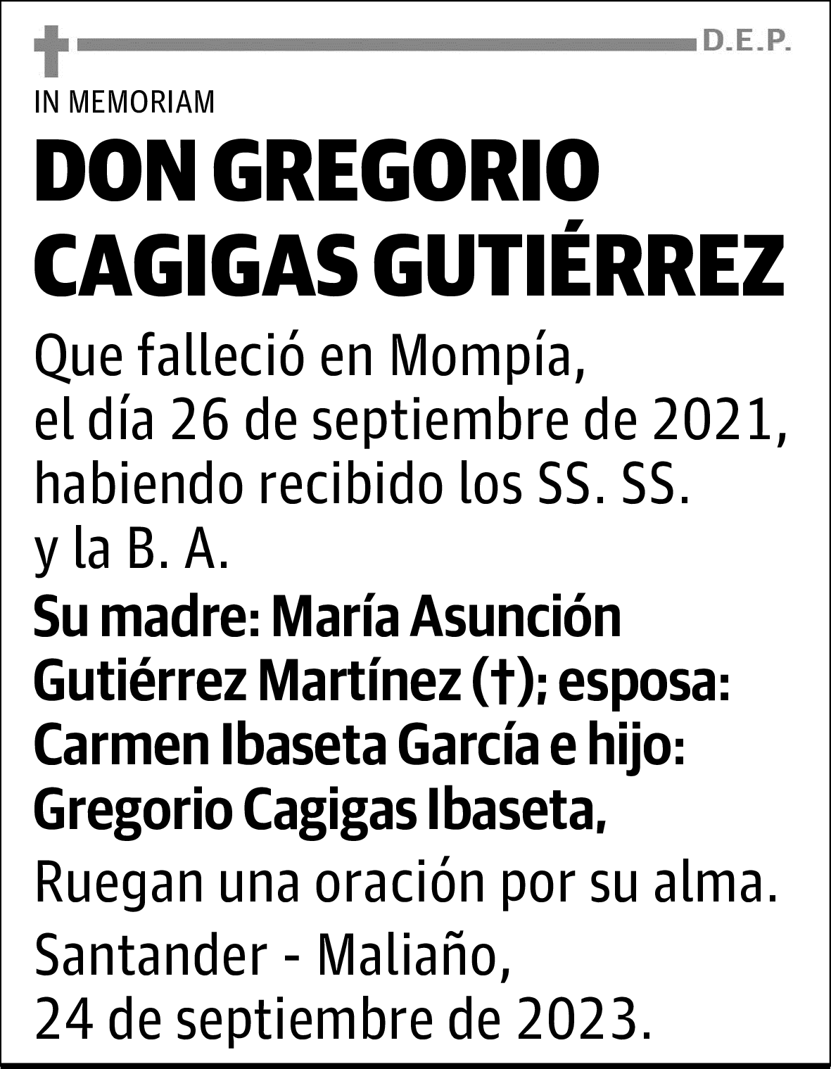 DON GREGORIO CAGIGAS GUTIÉRREZ