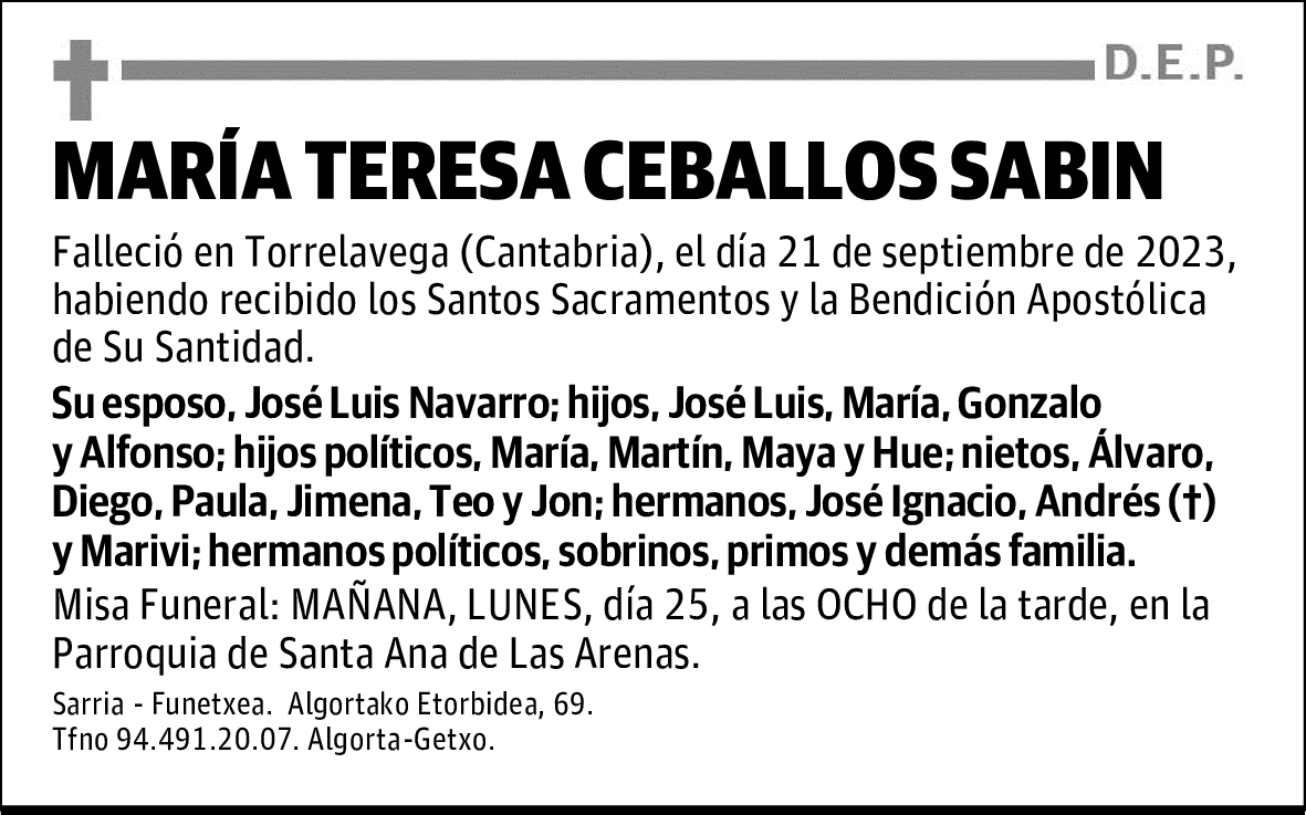 MARÍA TERESA CEBALLOS SABIN