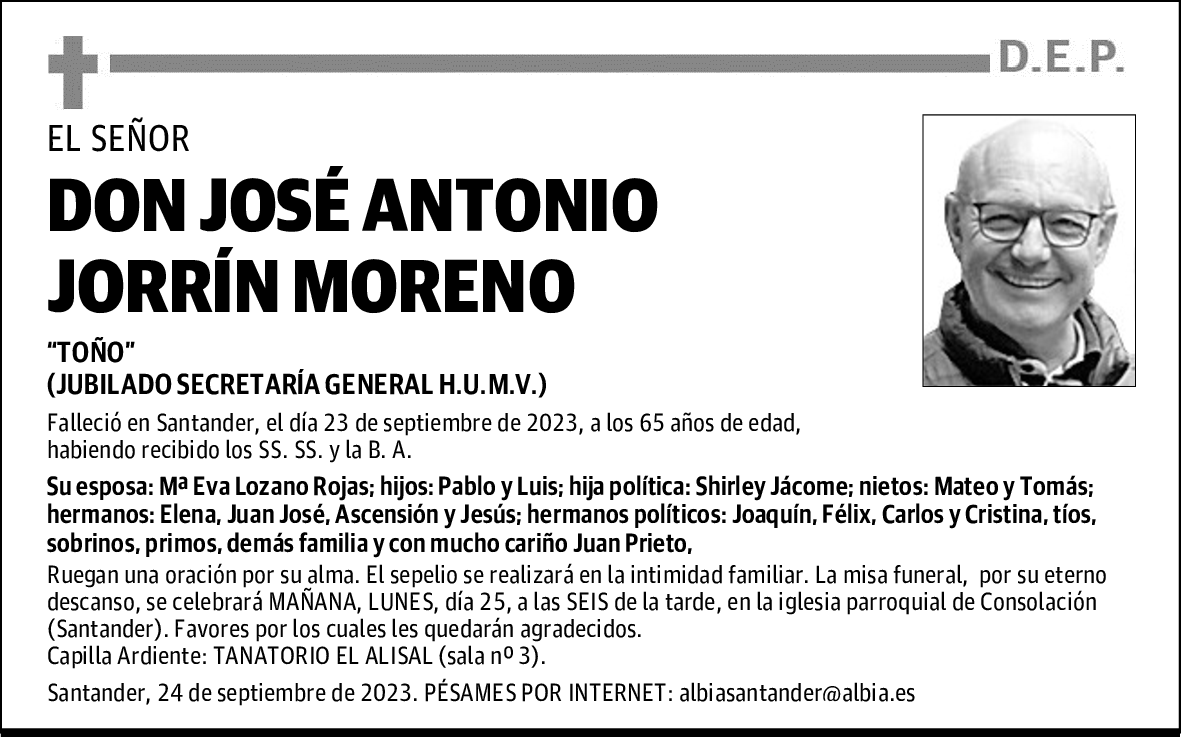 DON JOSÉ ANTONIO JORRÍN MORENO