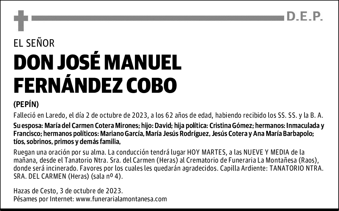 DON JOSÉ MANUEL FERNÁNDEZ COBO