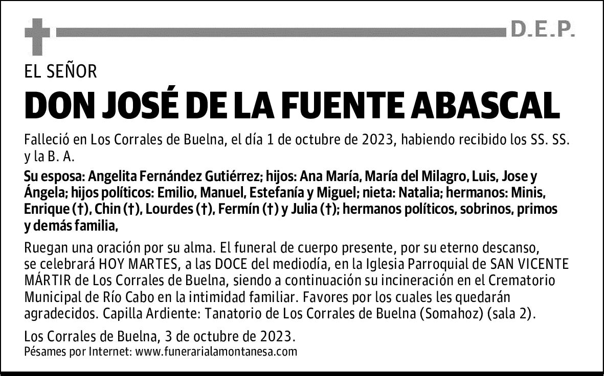 DON JOSÉ DE LA FUENTE ABASCAL