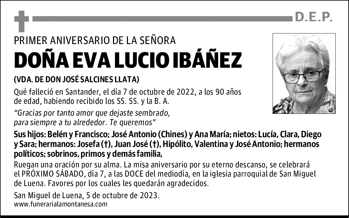 DOÑA EVA LUCIO IBÁÑEZ
