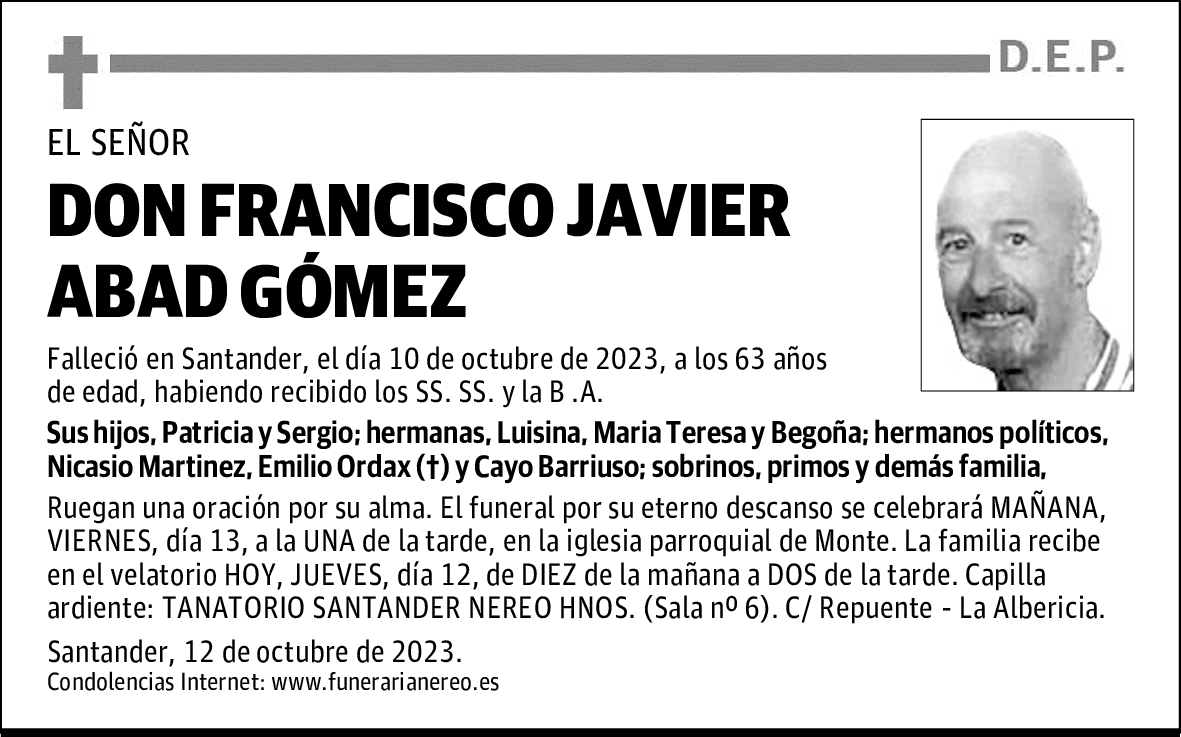 DON FRANCISCO JAVIER ABAD GÓMEZ