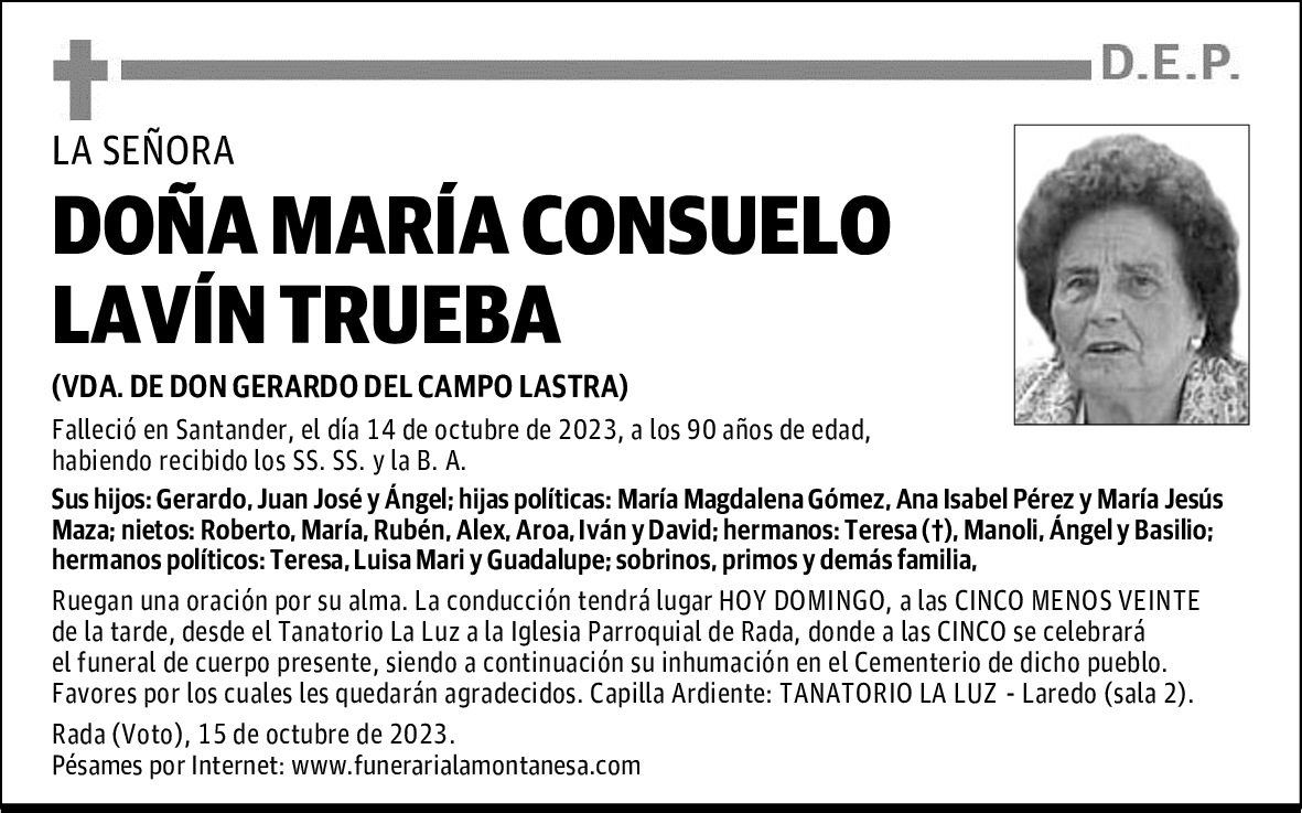 DOÑA MARÍA CONSUELO LAVÍN TRUEBA