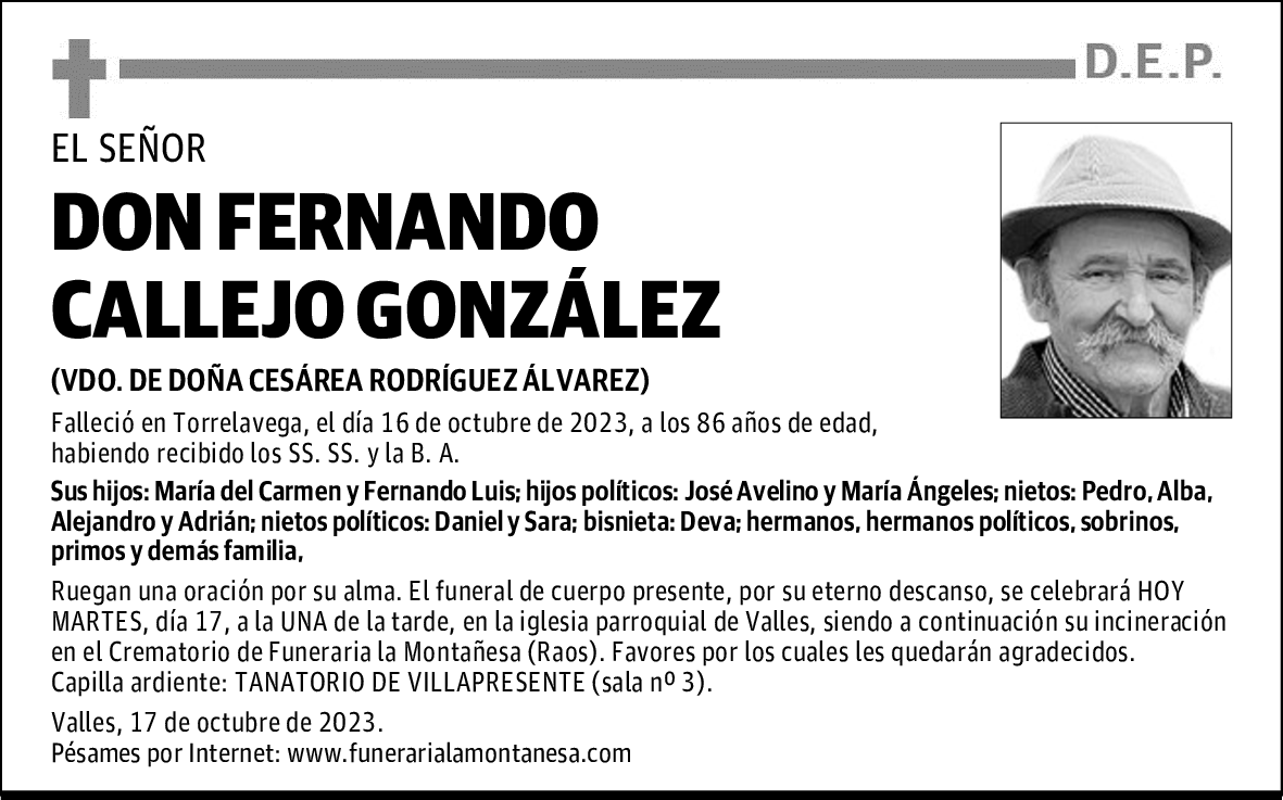 DON FERNANDO CALLEJO GONZÁLEZ