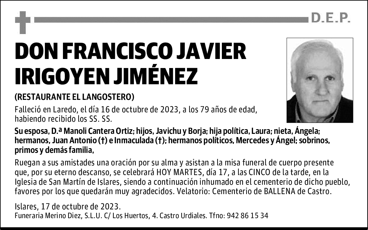 DON FRANCISCO JAVIER IRIGOYEN JIMÉNEZ