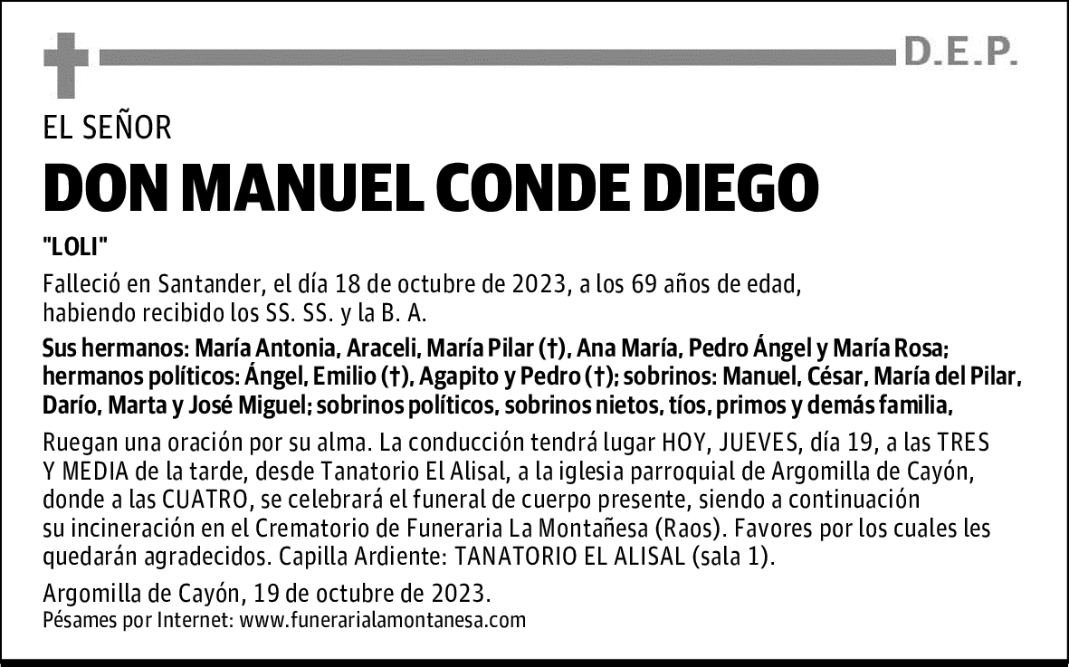 DON MANUEL CONDE DIEGO