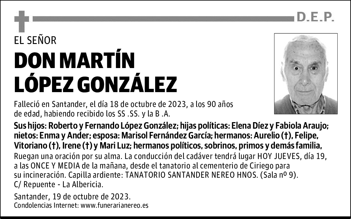 DON MARTÍN LÓPEZ GONZÁLEZ