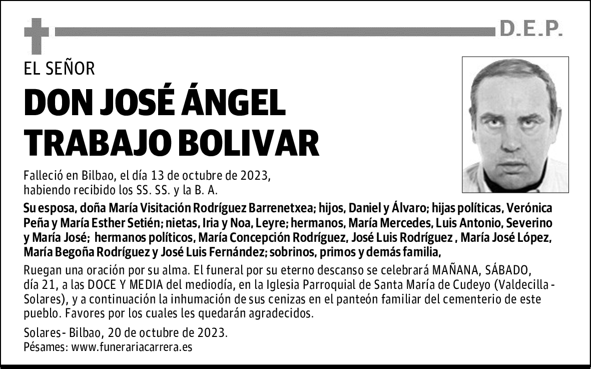 DON JOSÉ ÁNGEL TRABAJO BOLIVAR