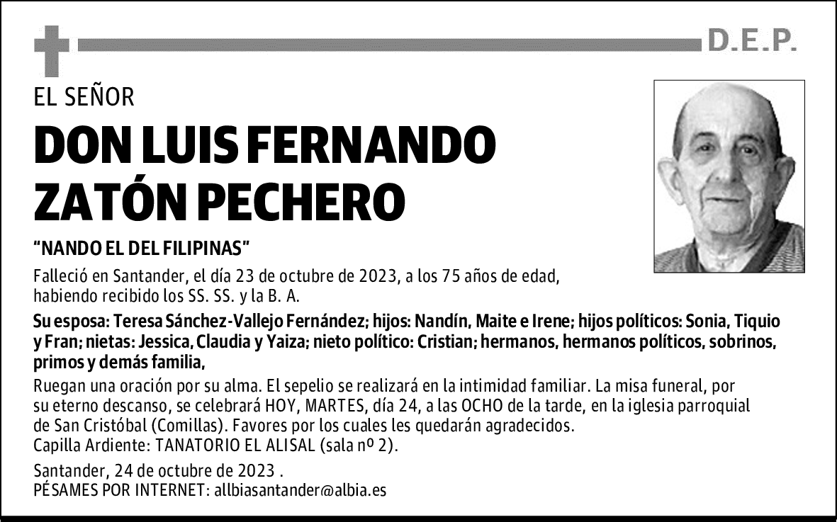 DON LUIS FERNANDO ZATÓN PECHERO