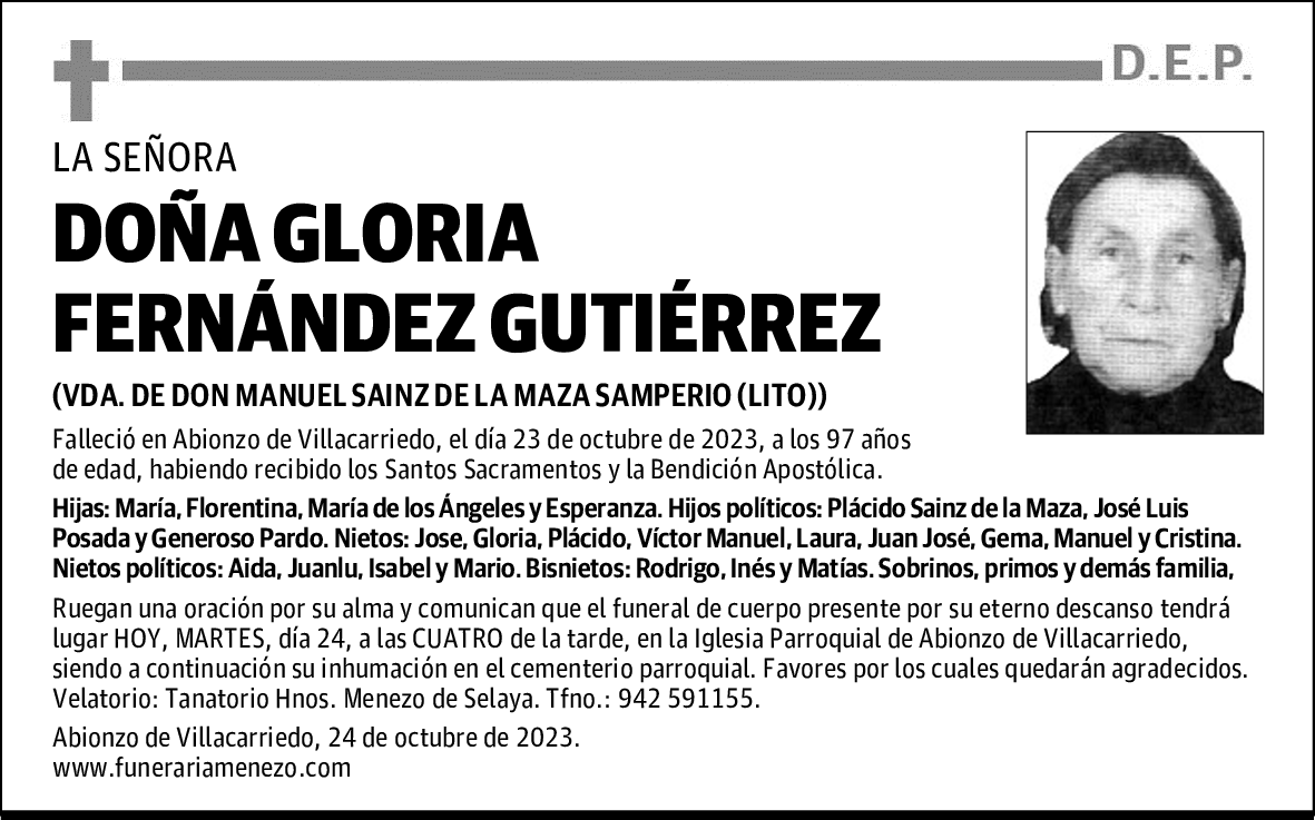 DOÑA GLORIA FERNÁNDEZ GUTIÉRREZ