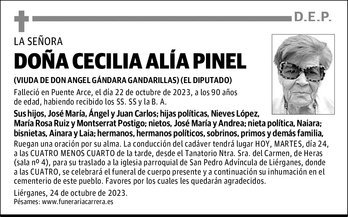 DOÑA CECILIA ALÍA PINEL