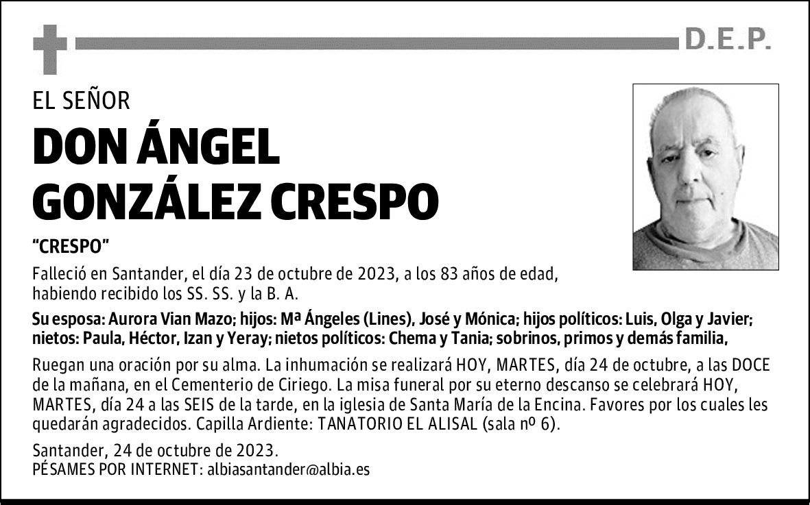 DON ÁNGEL GONZÁLEZ CRESPO