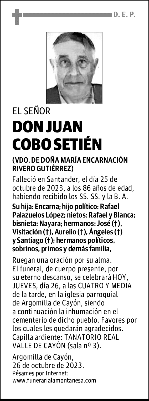 DON JUAN COBO SETIÉN