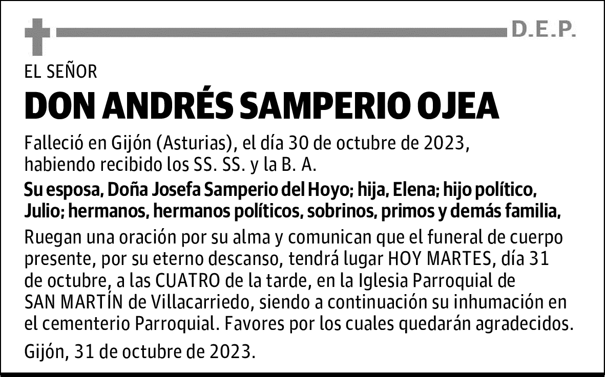DON ANDRÉS SAMPERIO OJEA