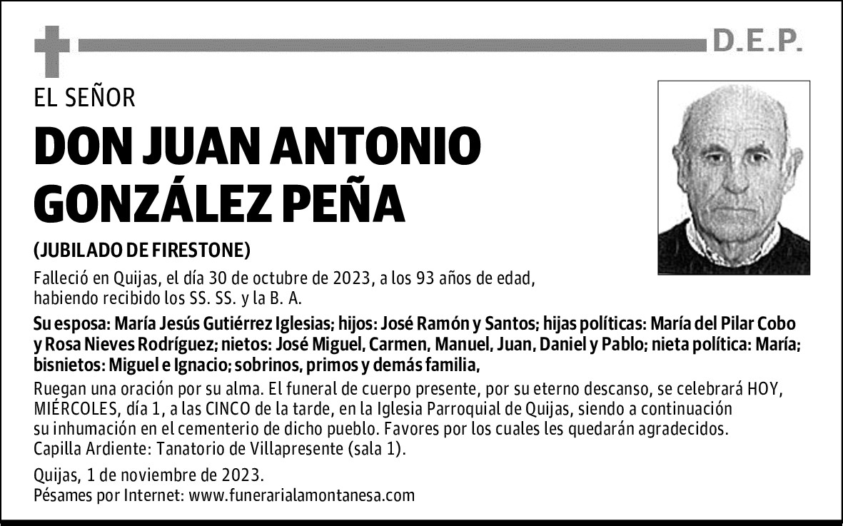 DON JUAN ANTONIO GONZÁLEZ PEÑA
