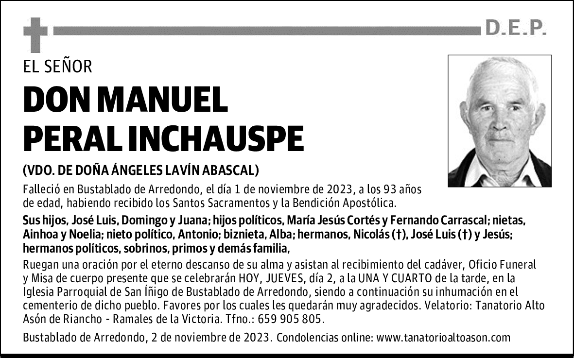 DON MANUEL PERAL INCHAUSPE