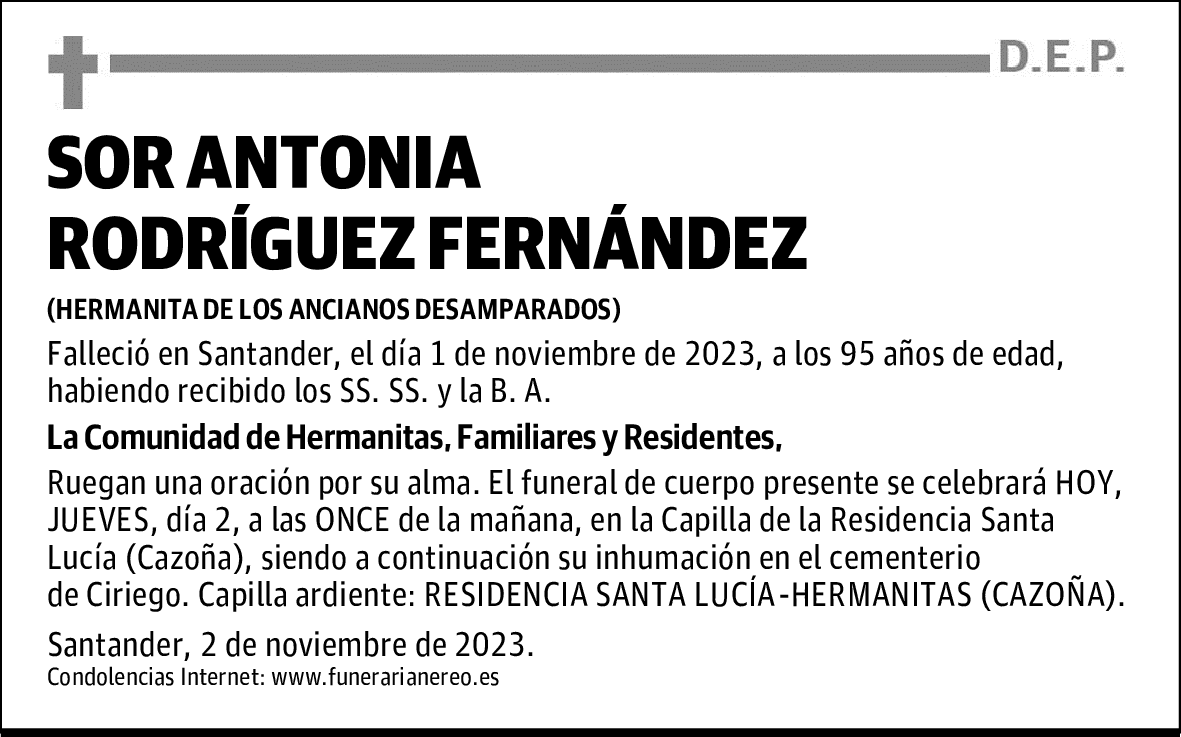 SOR ANTONIA RODRÍGUEZ FERNÁNDEZ
