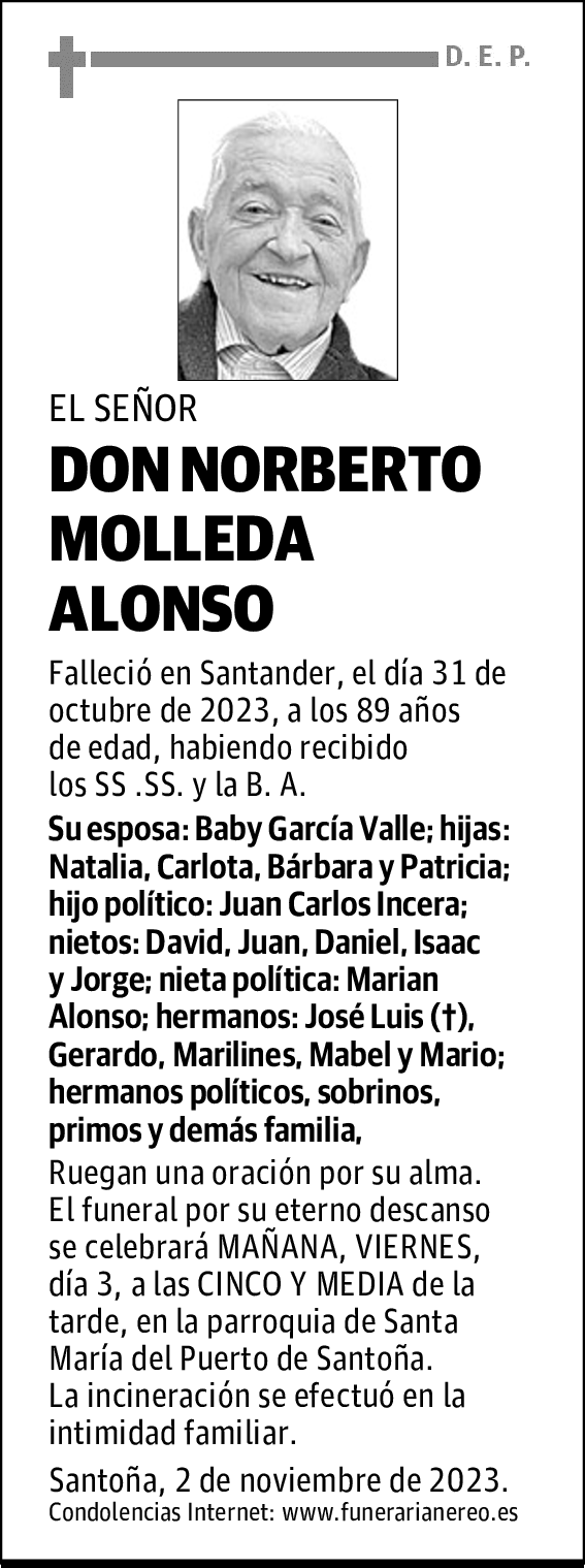 DON NORBERTO MOLLEDA ALONSO