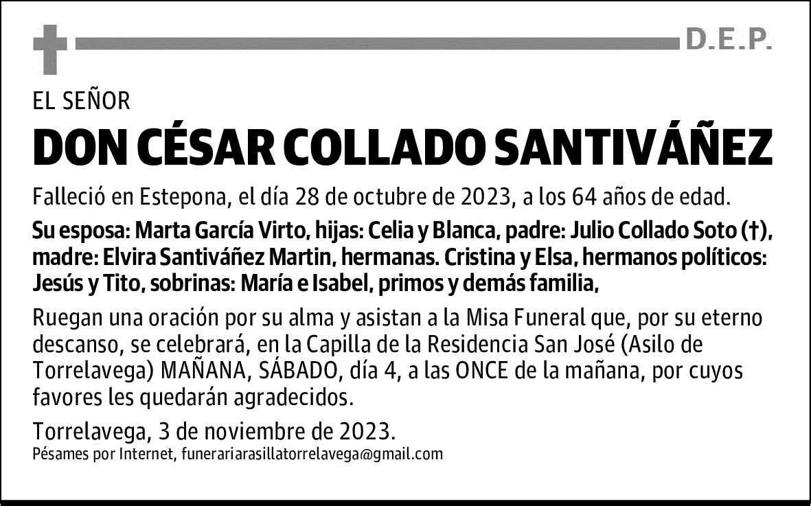 DON CÉSAR COLLADO SANTIVÁÑEZ