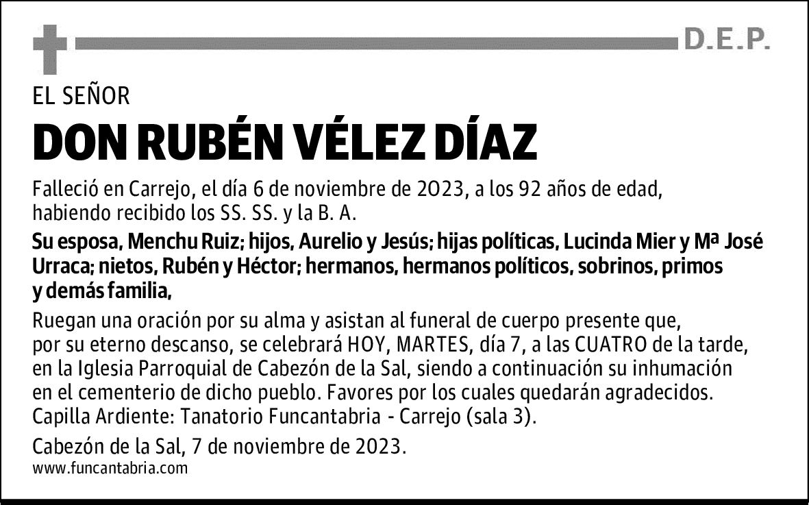 DON RUBÉN VÉLEZ DÍAZ