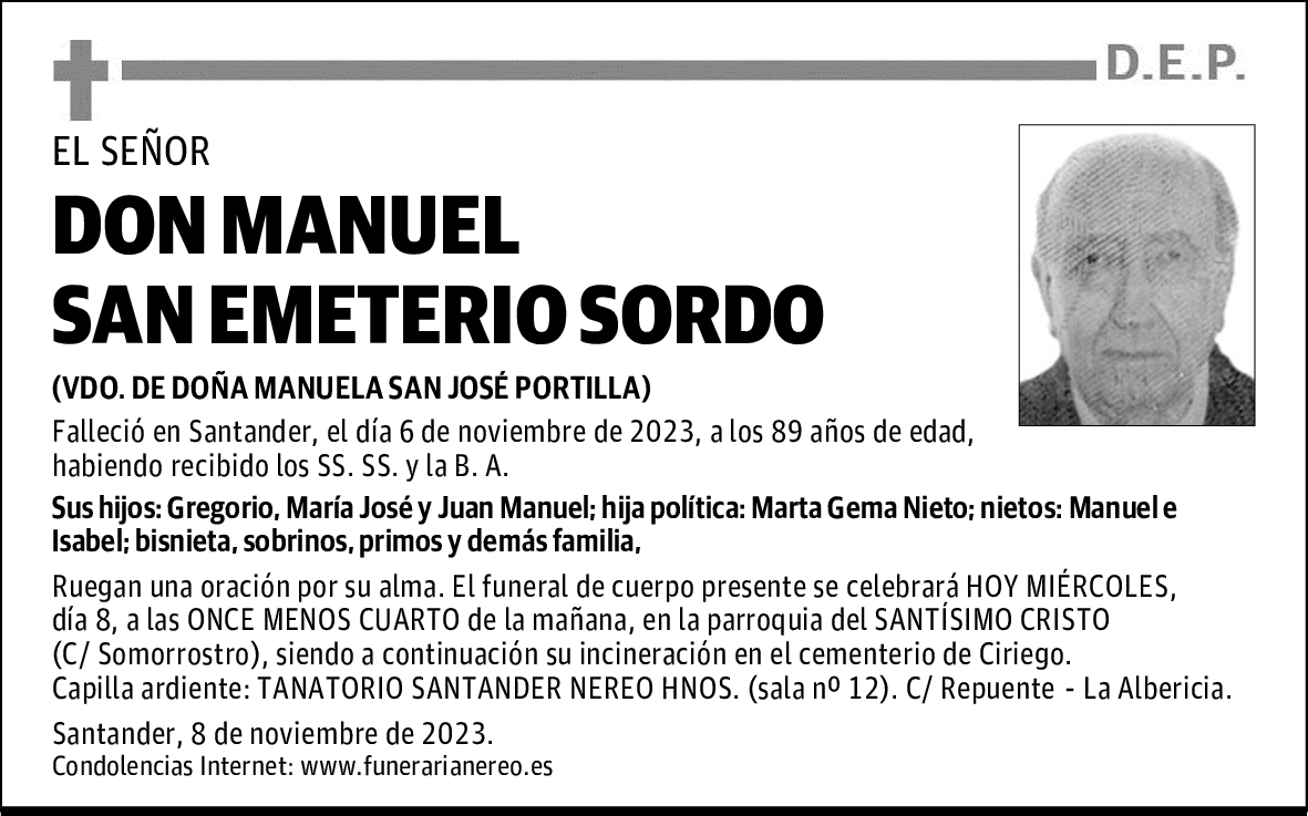 DON MANUEL SAN EMETERIO SORDO