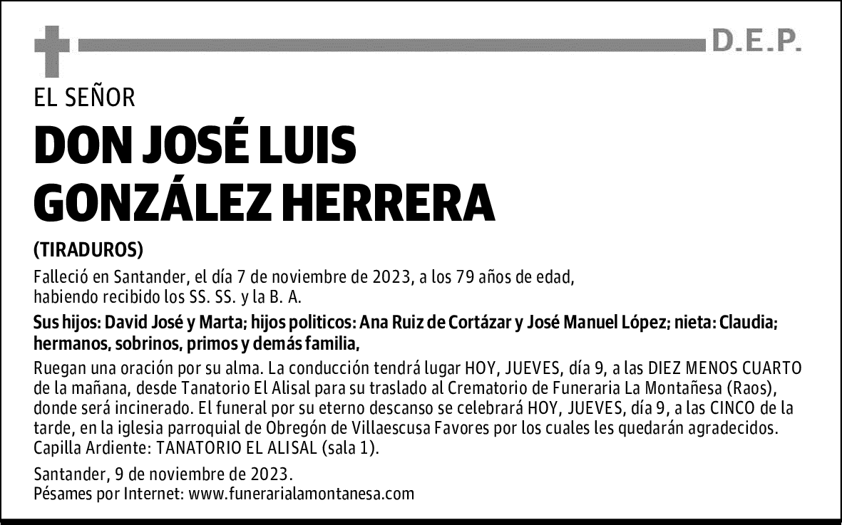 DON JOSÉ LUIS GONZÁLEZ HERRERA